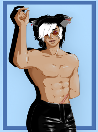 look at his pants...